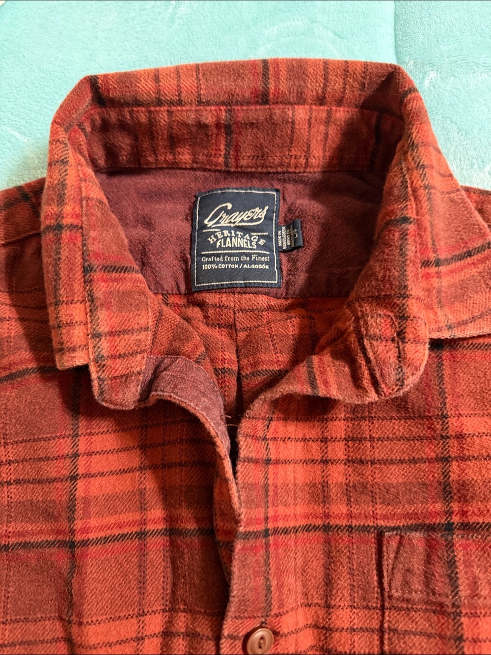Men's Red Plaid Button-Down Shirt
